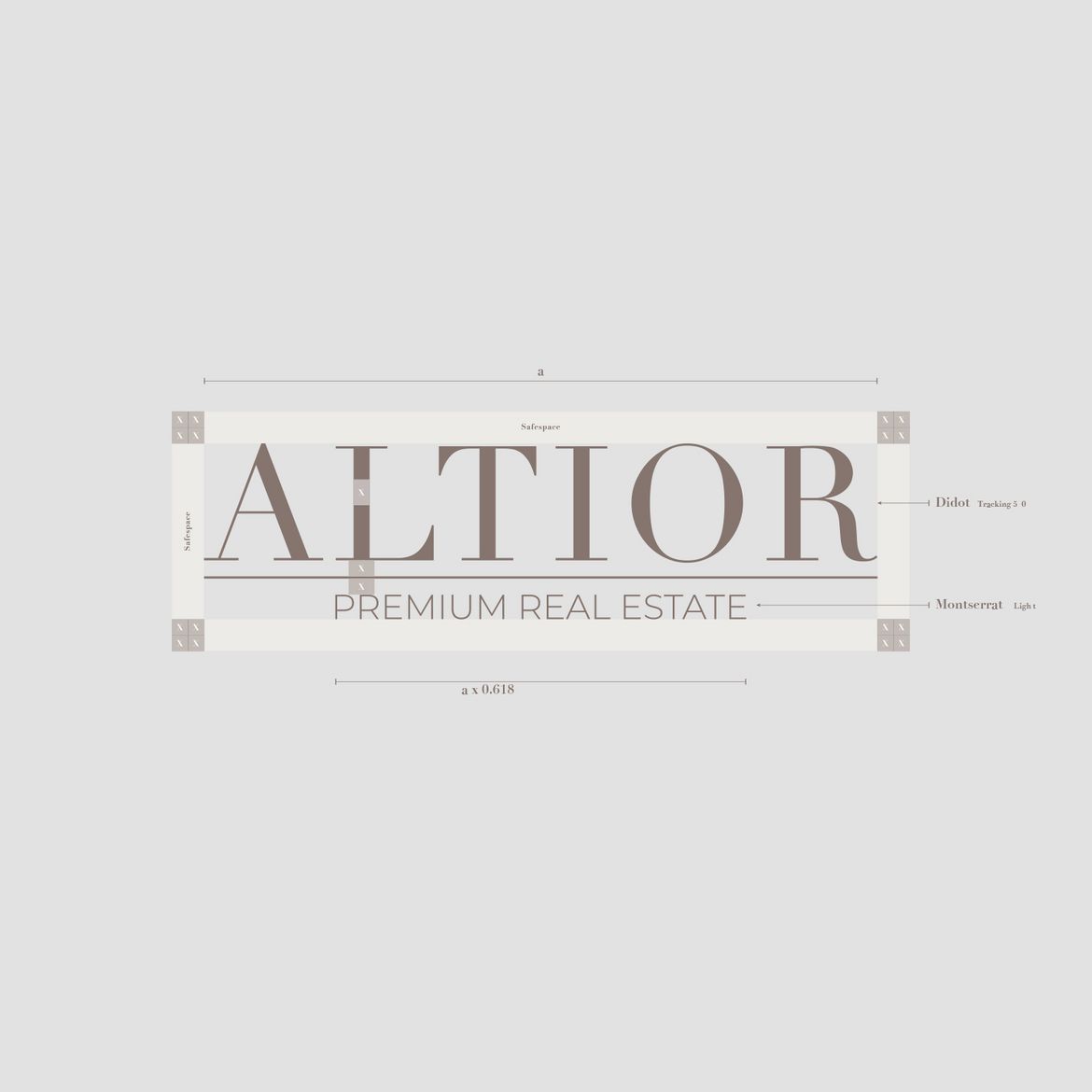 Darstellung des ALTIOR Logos mit Safe-Space