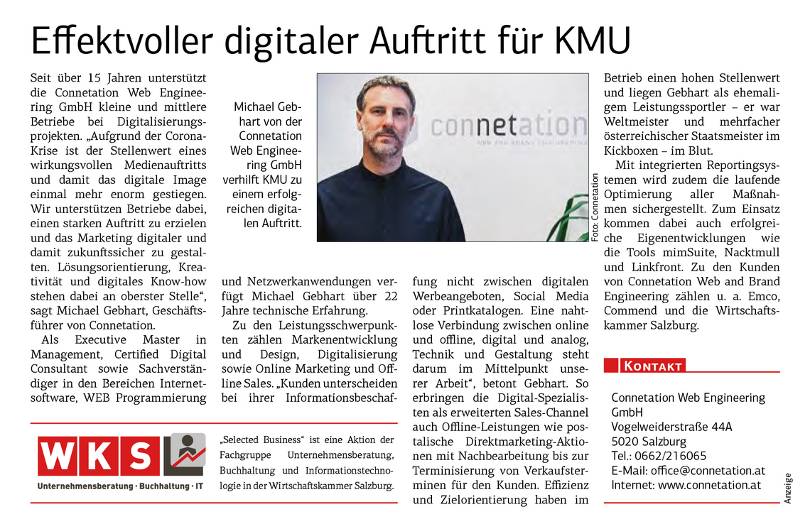 WKS Selected Business Beitrag über Connetation