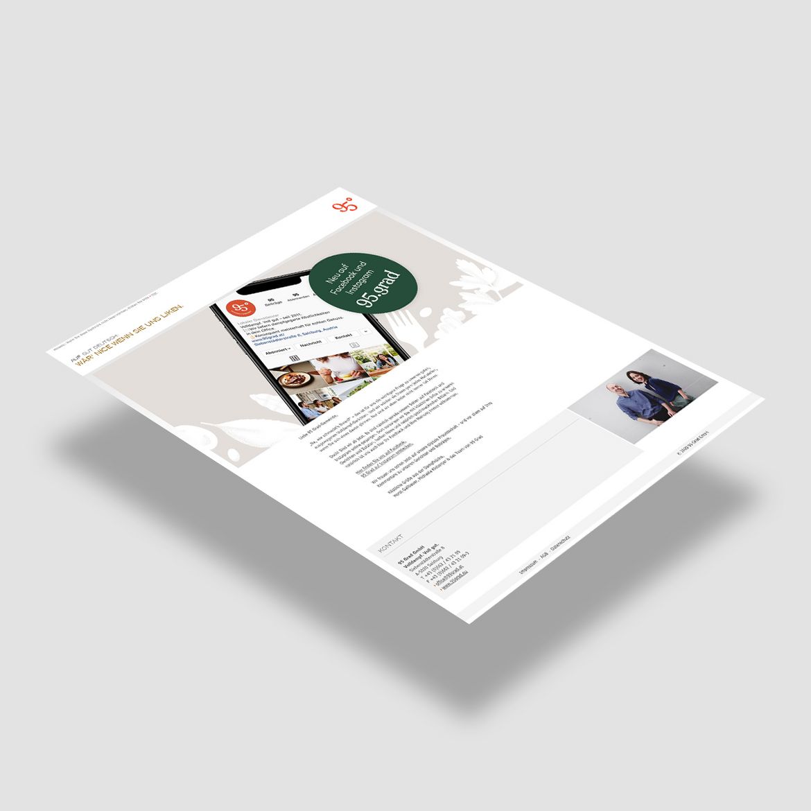 Ansicht der neuen 95Grad Website
